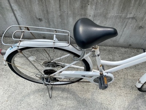 26インチ 6段変速 中古 自転車 ホワイト シティサイクル 学生 通勤 通学