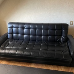 ソファ（黒、合皮）