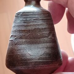 備前焼　備前　保命酒　人形　徳利　そろばん徳利　手のひらサイズ　骨董　骨董品の画像