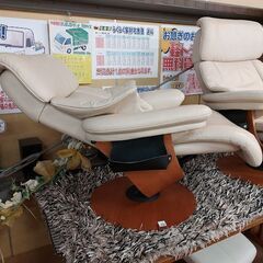 カリモク　ＴＨＥ FIRST　ＲＵ７３シリーズ　本革パーソナルチェア　Ｍサイズ　ベージュ　【愛品倶楽部柏店】の画像
