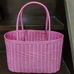 紙バンドで作ったバック　ピンク　③