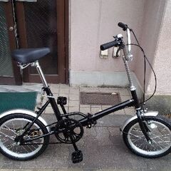 16吋 折り畳み自転車 シングル/ブラック 