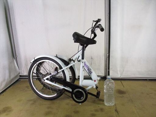 B951★￥5500★整備済み 中古折りたたみ自転車 ホワイト　ライト付き【20インチ 】