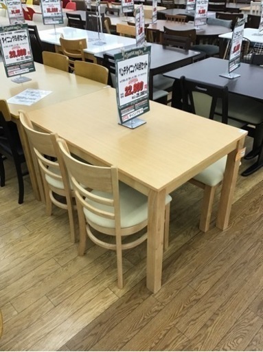 KE-83【ご来店頂ける方限定】新入荷　アウトレット　ベンチダイニング4点セット　ナチュラル