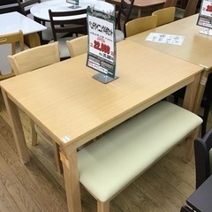 KE-83【ご来店頂ける方限定】新入荷　アウトレット　ベンチダイニング4点セット　ナチュラル