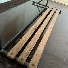 インダストリアル　アイアン　木製　ディスプレイ　什器　ハンガーラック　黒鉄　アンティーク　ビンテージ　の画像