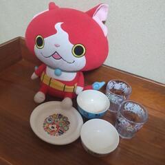 妖怪ウォッチジバニャンぬいぐるみ、食器まとめ