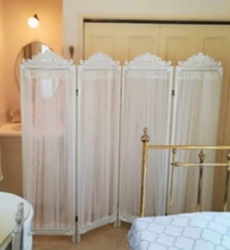 ロココ調４連パーティションアイボリーシャービーシック風