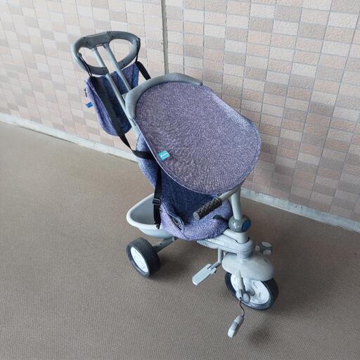 中古美品✩ 直接 持ち手付き三輪車 デニム smart rike