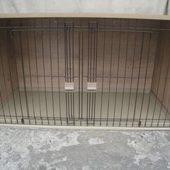 ペットゲージ 犬 ハウス 大型 ゲージ 木目 中古美品 近く無料配達の画像