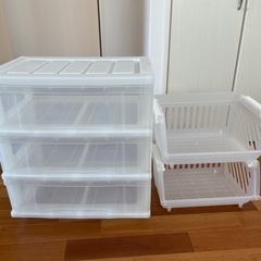 【お譲り先決まりました。】3段収納チェスト&積み重ねラック(ニト...