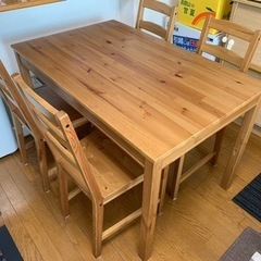 ダイニングテーブル セット JOKKMOKK ヨックモック テーブル＆チェア4脚, アンティークステインの画像