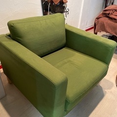 1人掛け　緑　ソファの画像