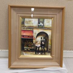 谷本ためひろ 油彩額 パリ下町好日 F3号 モダン お洒脱 味わい深い