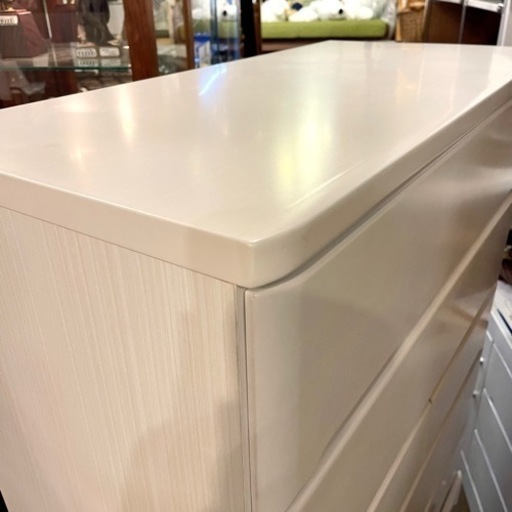 【売約済み】【展示品・未使用】　オウカ2  90cm  衣類収納　タンス　チェスト　ハイチェスト　ホワイト　白　白家具　収納　引き出し