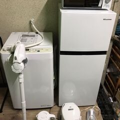 高年式 単身用 家電7点セット 冷蔵庫 洗濯機 レンジ 炊飯器 掃除機 ケトル アイロン 2021年製 2020年製