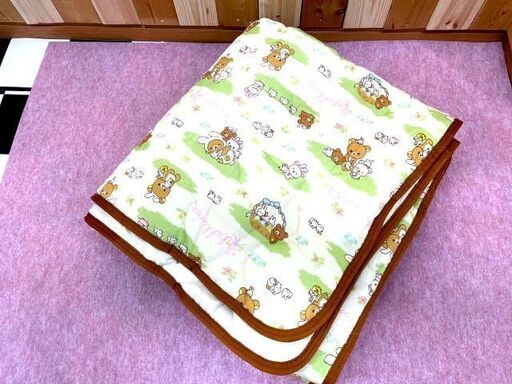 【 未使用・展示品 】リラックマ　シングルサイズ布団シーツ　100×205　ホワイト＆ブラウン　倉庫保管品　寝具　住まい 布団　マット 可愛