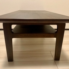 カリモク　チターノ　センターテーブル　棚板付き　無垢天板の画像