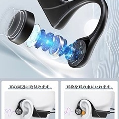 【新品未使用】Bluetooth イヤホン 骨伝導 ヘッドホン 耳掛け式 Bluetooth5.2+EDR搭載 骨伝導ワイヤレスイヤホン ブルートゥースイヤホン Type-C急速充電 6-8時間連続使用 超軽量 快適な装着感 耳が疲れない スポーツイヤホン ぶるーとぅーすイヤホン 自動ペアリング 二台機器同時接続 マイク付き 通話用イヤホン 多機能 WEB会議/テレワーク/仕事/zoom/skype適用/運転 プレゼントの画像