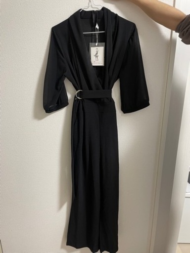 結婚式お呼ばれ用に！　パンツドレス　ブラック　黒