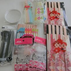 0円：割り箸 未開封 プラスチックのスプーン おろし器 等