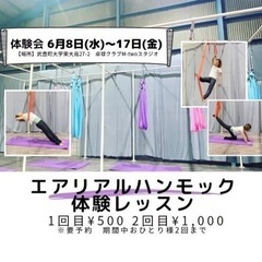 体験予約受付中¥500😆✨ エアリアルハンモックレッスン
