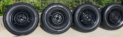 【さらにさらに値下げ！】ホンダ N VAN 取り外し純正スチールホイール・タイヤ4本セット（ホイールカバー・ナット付）