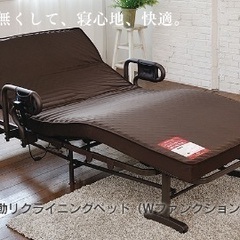 Wファンクション2モーター 電動ベッド 折りたたみ 収納式電動リクライニングベッド （Wファンクション） ・ 2モーター