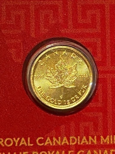 メイプルリーフ金貨１ｇ（製造番号付）