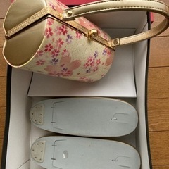 和装バッグ、草履セット(ピンク系)の画像