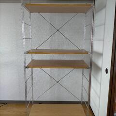 【専用】【無印良品】ステンレスユニットシェルフ　オーク材デスクセット