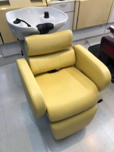 タカラベルモント社製 バックシャンプー(イエロー) ダブルステップタイプ