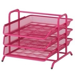 ★あげます★ IKEA Dokument 3段レタートレイ ピンク