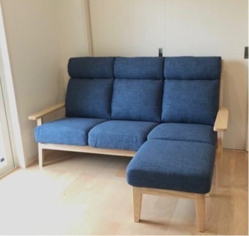 デニムソファ☆3人掛け+オットマン☆アメリカン