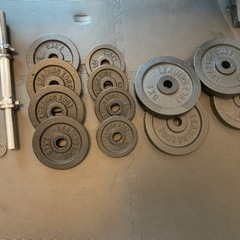 【取引中】トレーニングベンチ　ダンベル55キロセットの画像