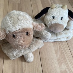 GUND  うし、ひつじパペット