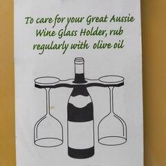 木製ワイン&ワイングラスホルダー 未使用品Great Aussie wine glass holderの画像