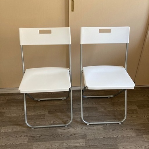 【IKEA】GUNDE グンデ　折りたたみチェア　2脚セット　WH