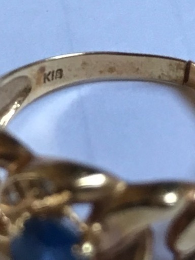 K18 サファイア0.75ct ダイヤ0.02ct ファッションリング 訳アリ 
