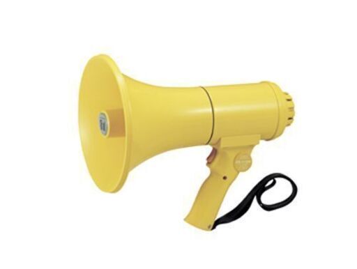 未使用 TOA 防滴 メガホン 15W ホイッスル音付き ER-1115W /ティーオーエー札幌 北20条店