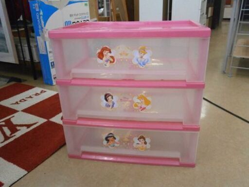 ディズニープリンセス　キャラクターワイドケース　ピンク　3段　④
