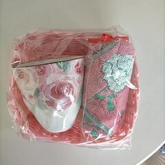 百花繚乱マグ&タオル　ピンク