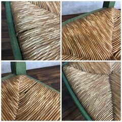 FG6/2 木製 藁座面 椅子 3脚 イス いす チェア ダイニングチェア