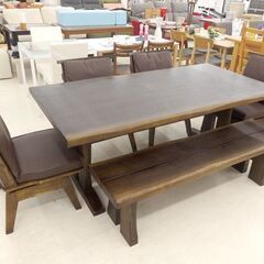 千歳市/恵庭市 大塚家具 ダイニング 6点セット イス4脚 ベンチ1脚 ダイニングセット テーブル