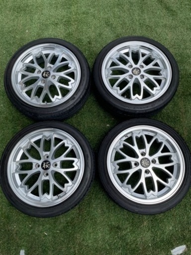 和道　さくら限定　軽自動車　165/50R16 アルミホイール　タイヤ付き　リムガリキズ無し　桜限定品　センターキャプ多少割れ有り