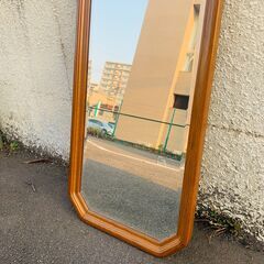 全身鏡 姿見鏡 スタンドミラー 木製枠 アンティークの画像