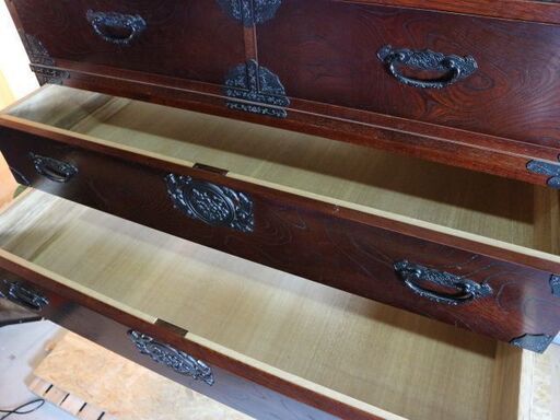 高級和家具 美品 筑後民芸家具 焼き印有 定価約30万 和箪笥 衣装箪笥 民芸箪笥 前欅 鍵無し 伝統工芸 収納タンス