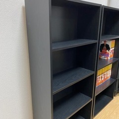 本棚 収納棚 ブラック 2点セットの画像