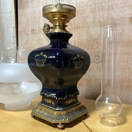 t.limoges リモージュ 卓上ランプ ガラスシェード アンティークカフェ