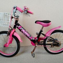子供用自転車　18インチ　女の子　コマ付き